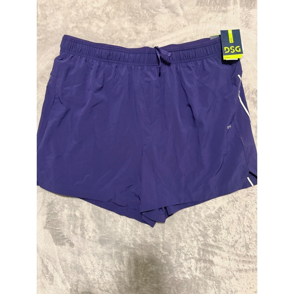 DSG Stride Run Short Mens XXL Midnight Purple Moisture Wicking Reflective 5in